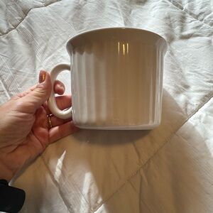 Corningware French White Ribbed Large Mug Handled Cup Oven / Microwave Safe